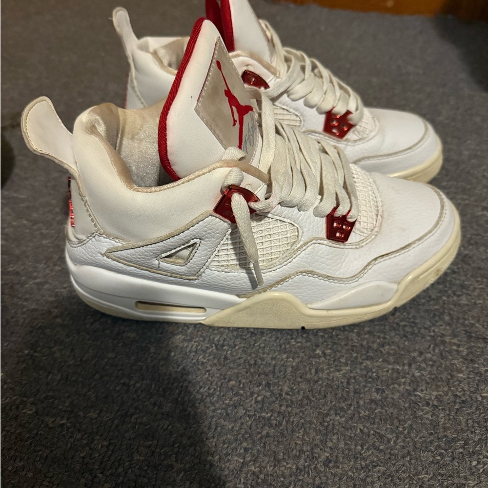 Jordan White and Red Women's Sneakers